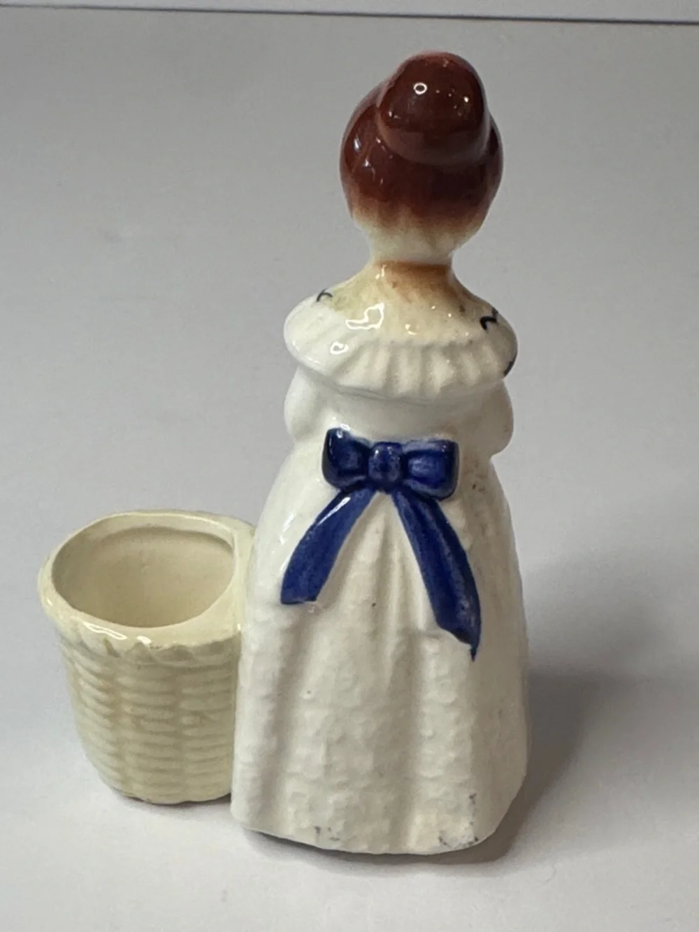 Enesco White & Blue Prayer Lady Toothpick Holder